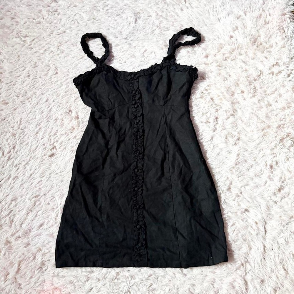 Black Whimsygoth Ruffle Emo Dark Prairie Witchy Mini Dress Womens M Wednesday